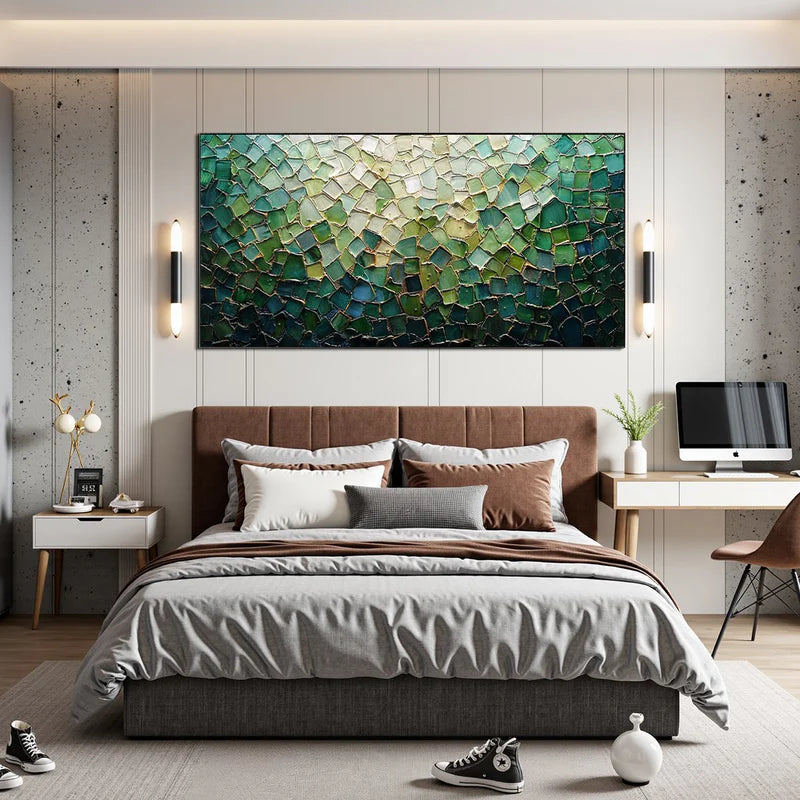 Shattered Glass Mosaic – Textured Abstract Oil Painting Wall Art