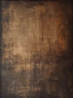 Echoes of Earth - Minimalist Dark Textured Abstract Oil Painting