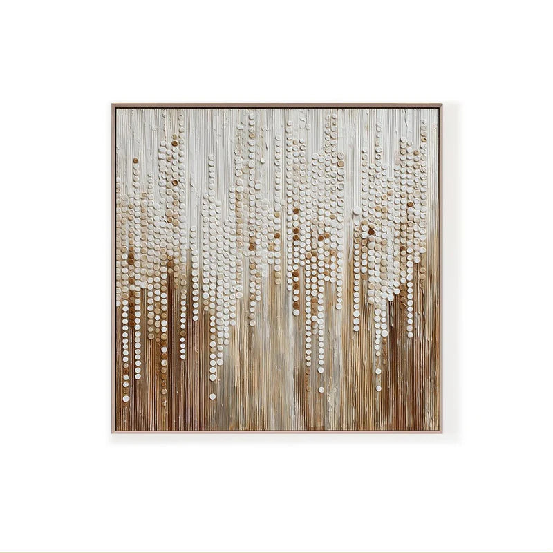Falling Echoes-Modern Interior Design Square Neutral Texture 3D Wall Art