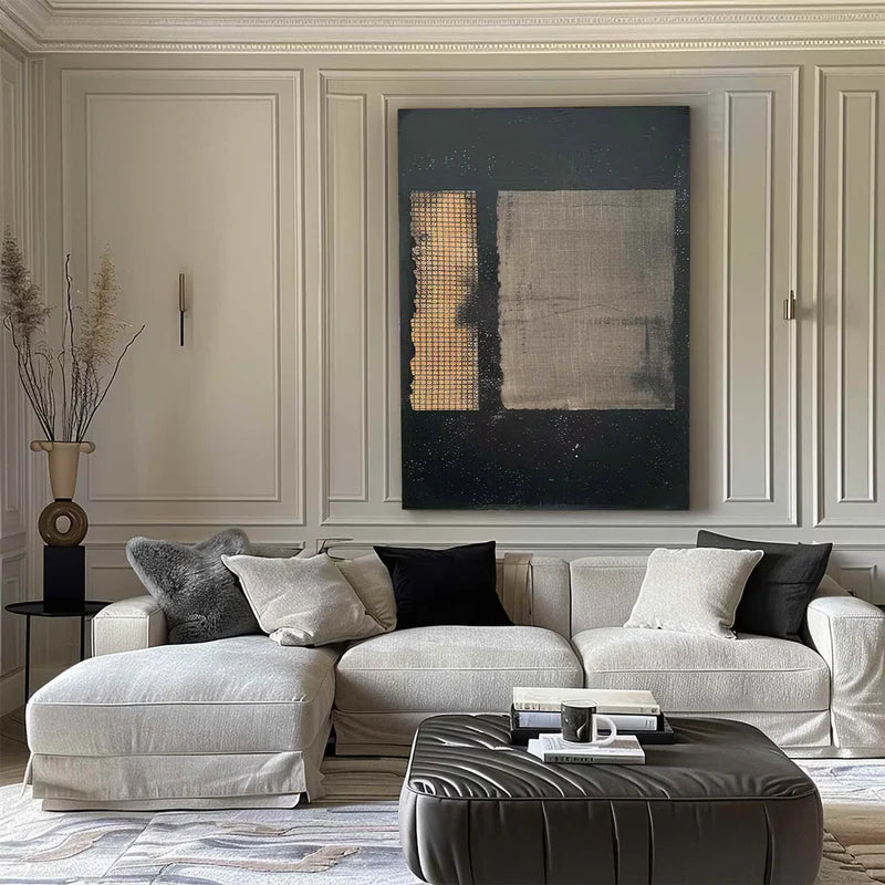 golden-grid-contrast-modern-abstract-geometric-wall-art-textured-canvas