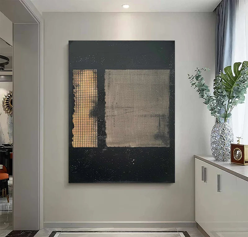 golden-grid-contrast-modern-abstract-geometric-wall-art-textured-canvas