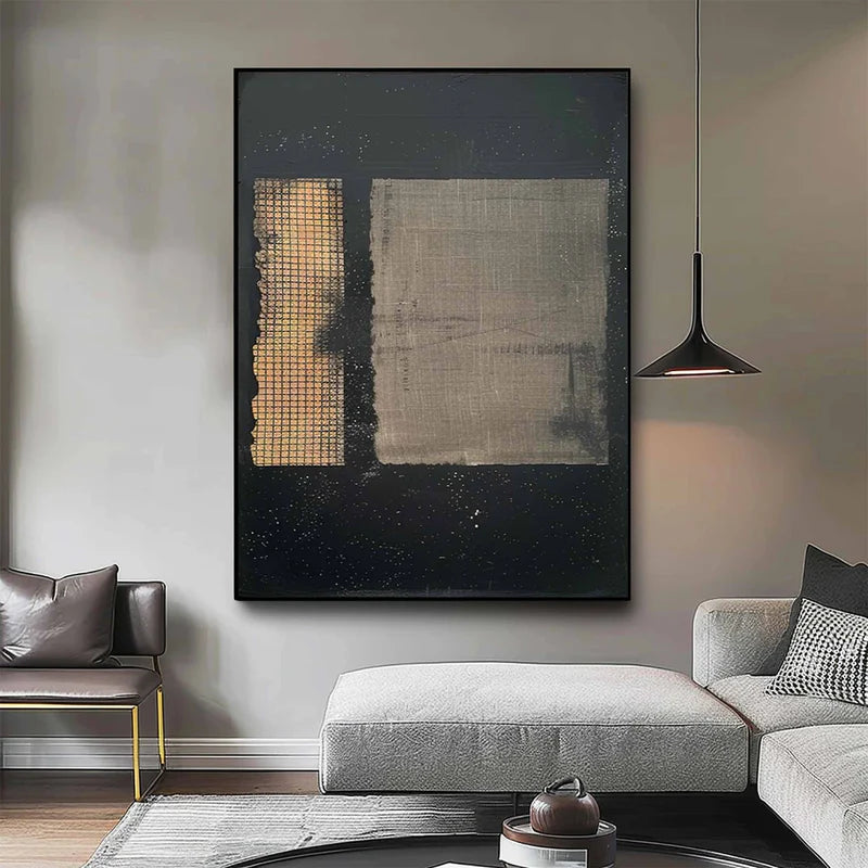 golden-grid-contrast-modern-abstract-geometric-wall-art-textured-canvas