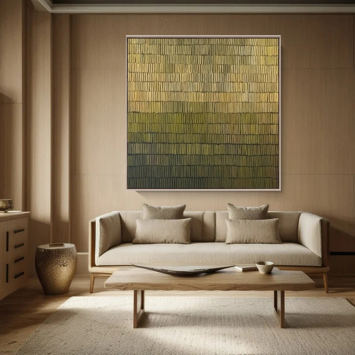 Golden Rhythm – Minimalist Textured Line Abstract Oil Painting Wall Art