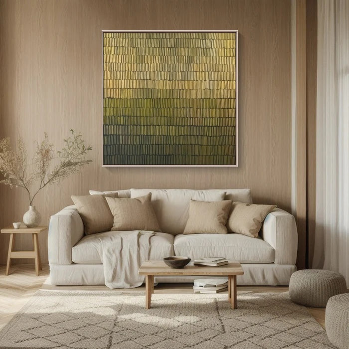 Golden Rhythm – Minimalist Textured Line Abstract Oil Painting Wall Art