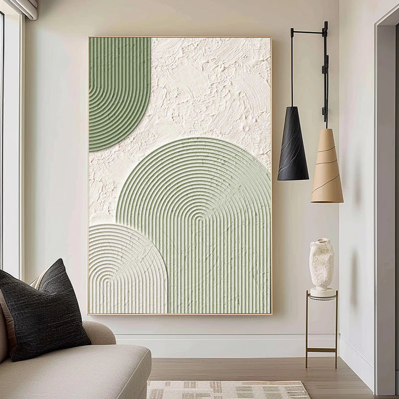 Modern Geometric Textured Wall Art - Minimalist Elegance for Interiors