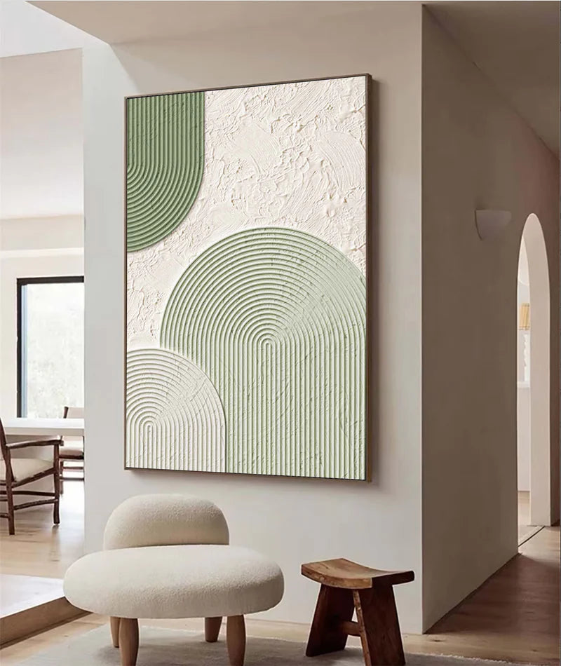 Modern Geometric Textured Wall Art - Minimalist Elegance for Interiors