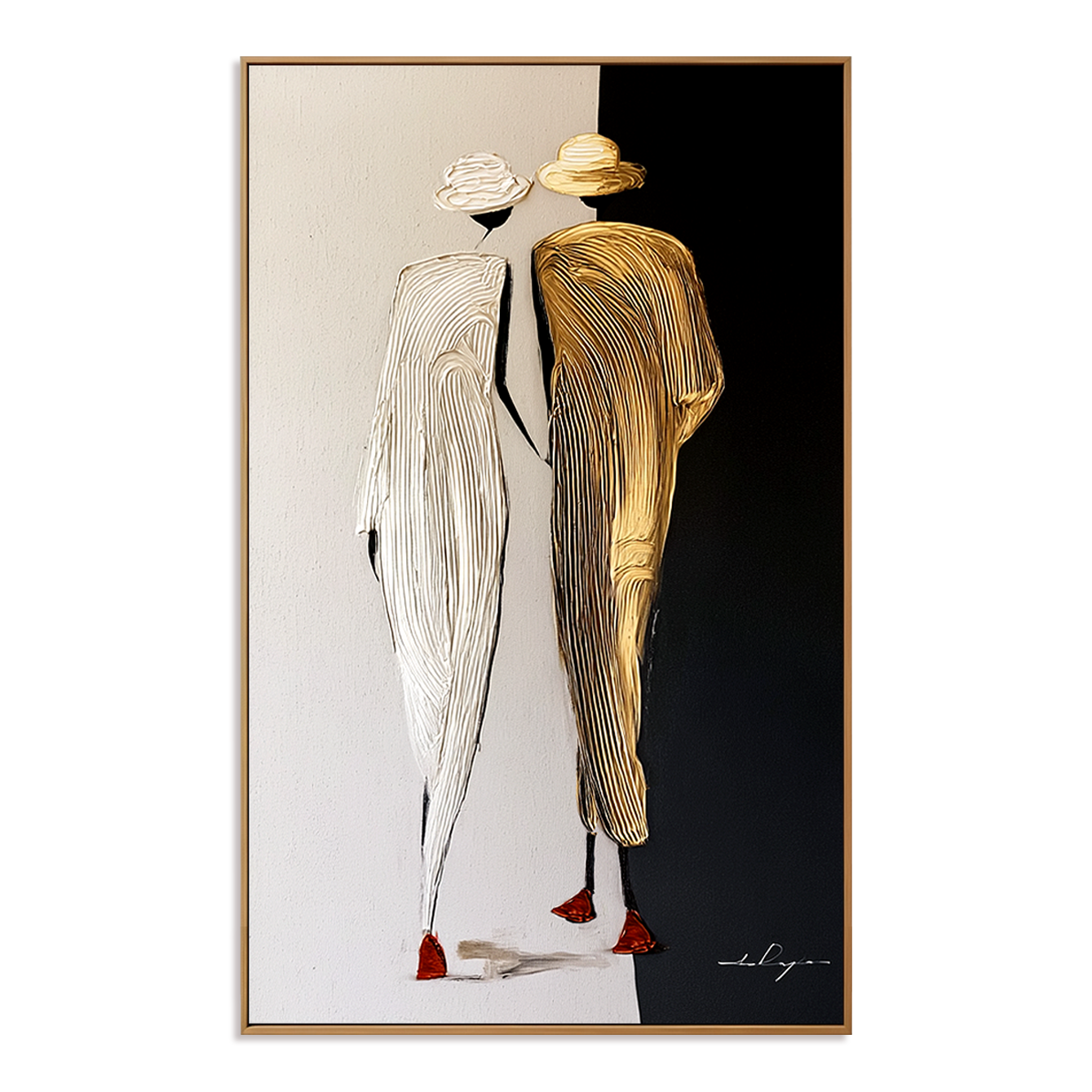 Half Light Companions – Textured Figurative Oil Painting#AB522012