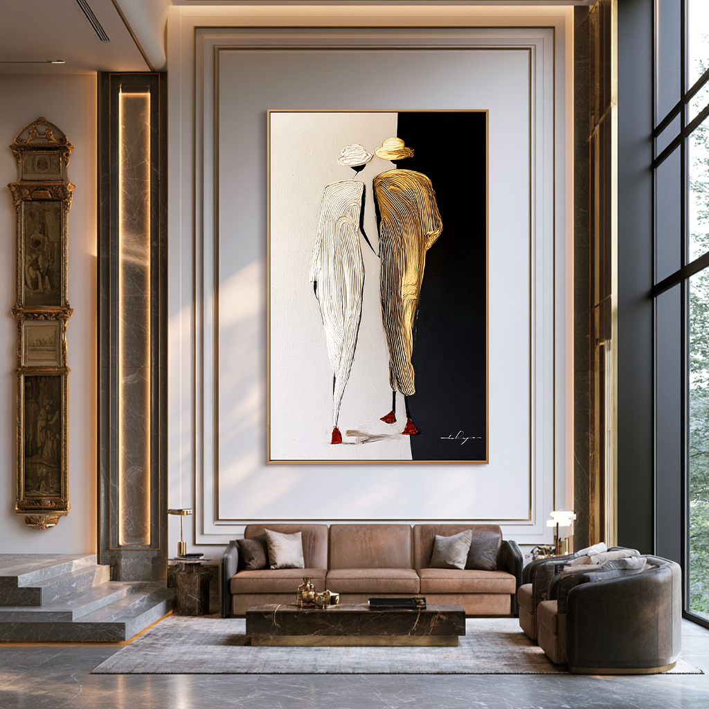 Half Light Companions – Textured Figurative Oil Painting#AB522012