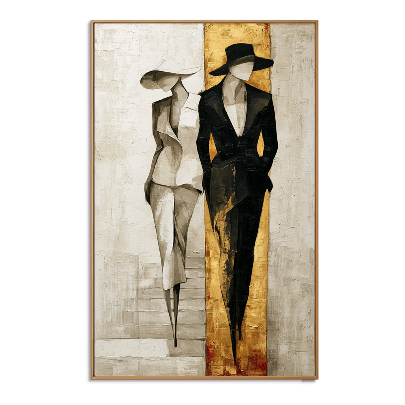 Golden Entrance – Textured Figurative Oil Painting#AB522013