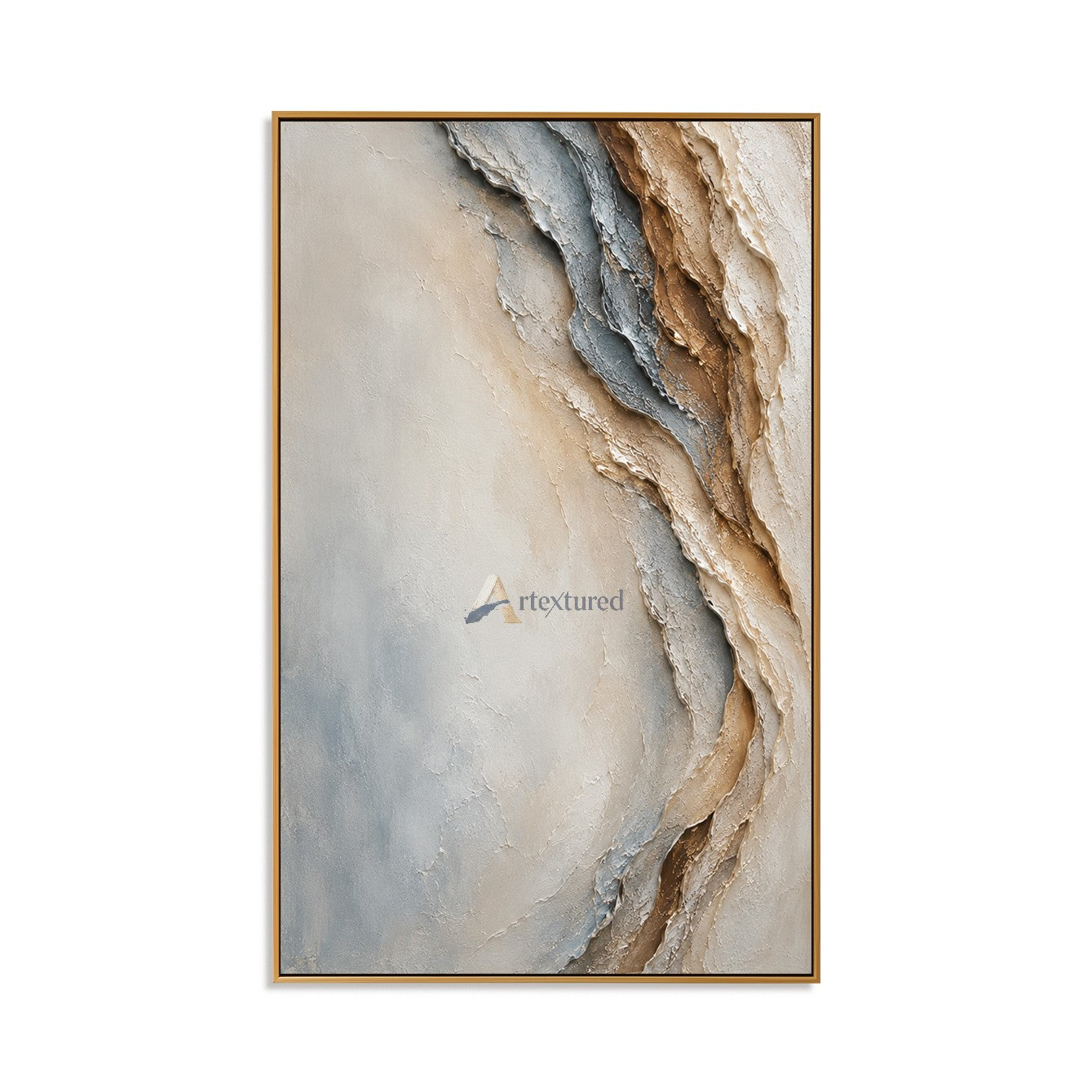 Neutral Textured Abstract Wall Art with Blue Beige Tones#LL20260024