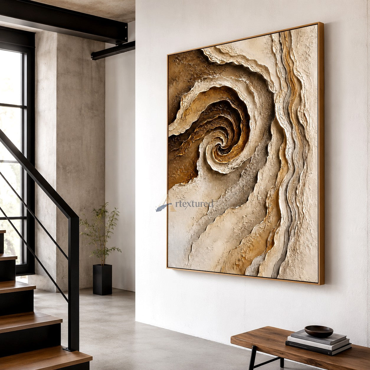 Neutral Swirl Textured Abstract Wall Art#LL20260026
