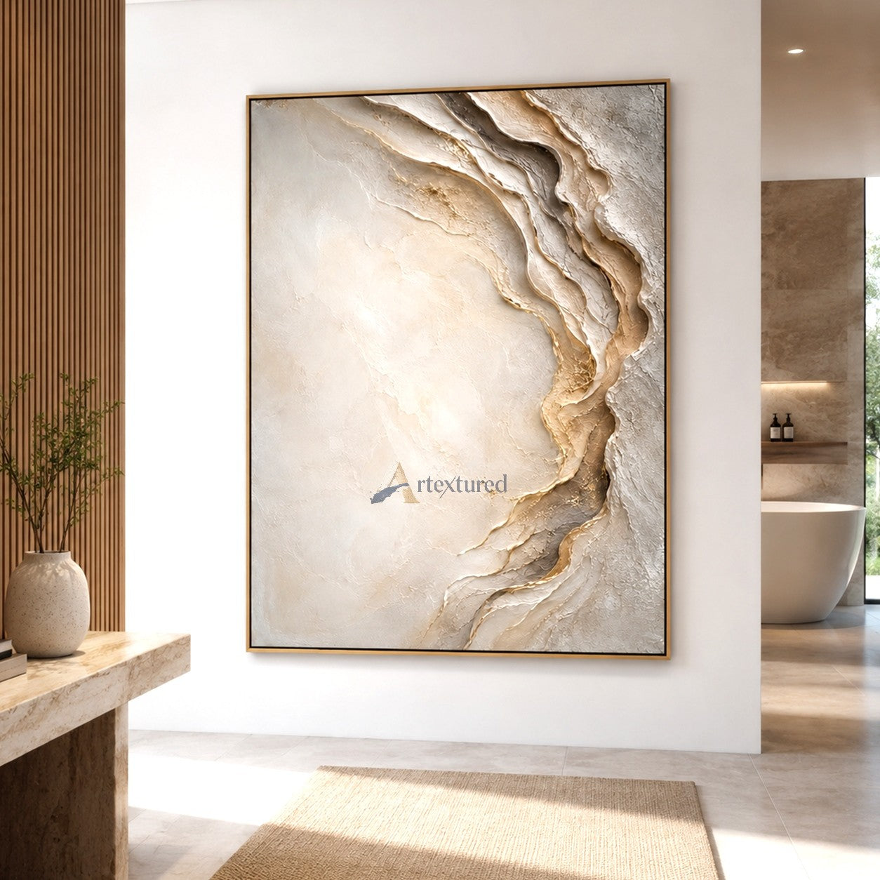 Neutral Flow Textured Abstract Wall Art#LL20260027