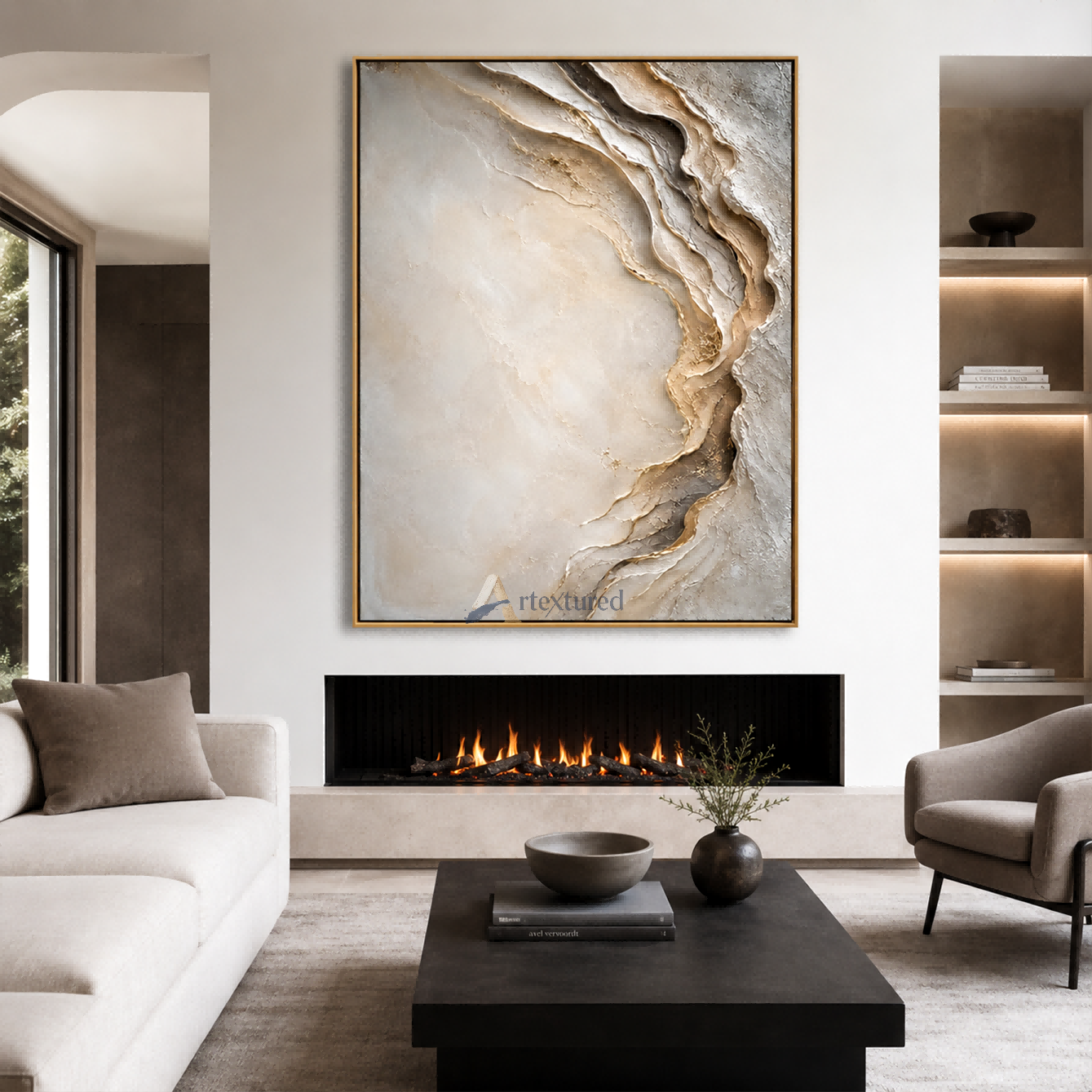 Neutral Flow Textured Abstract Wall Art#LL20260027