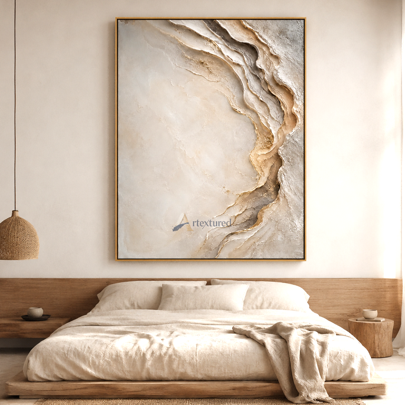 Neutral Flow Textured Abstract Wall Art#LL20260027