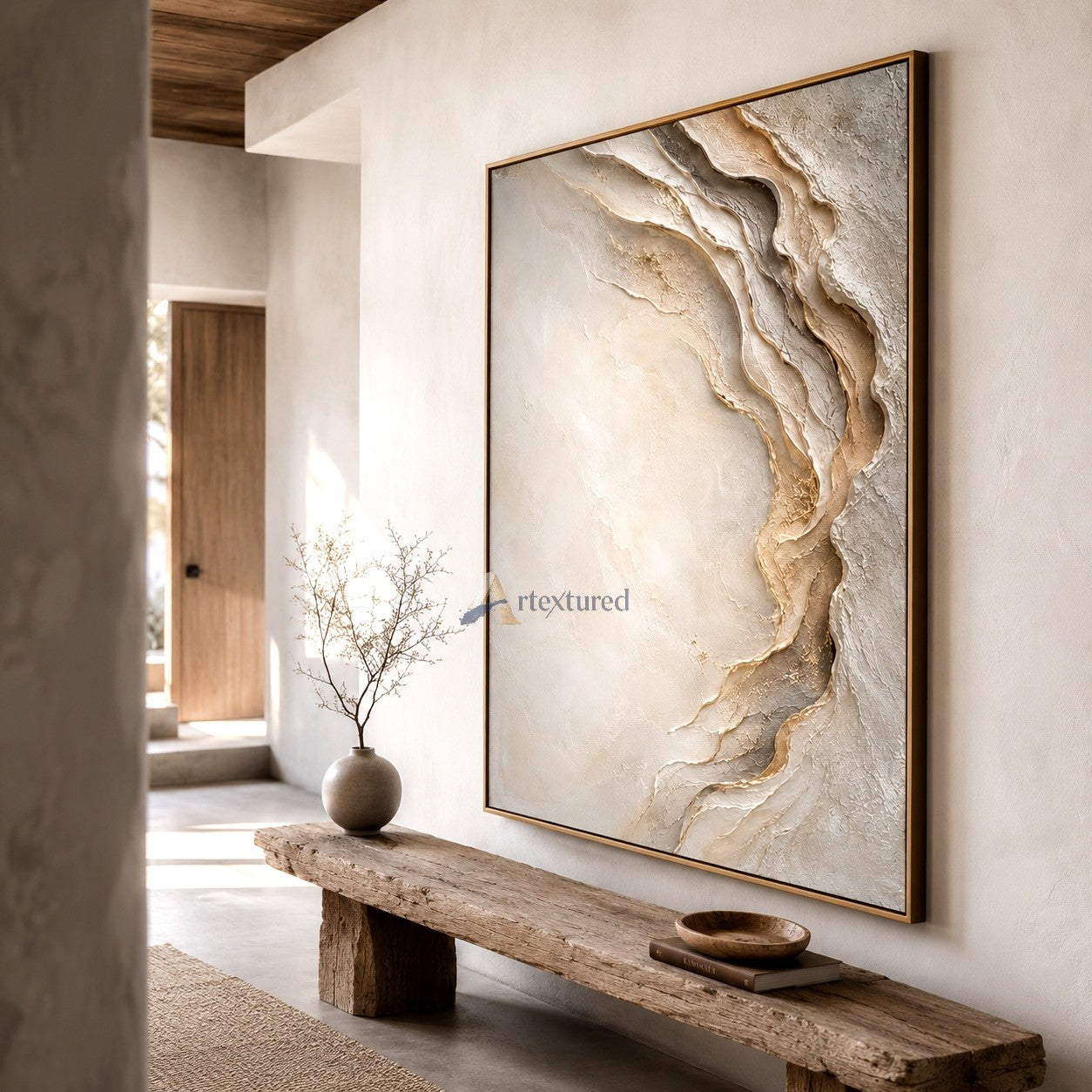 Neutral Flow Textured Abstract Wall Art#LL20260027