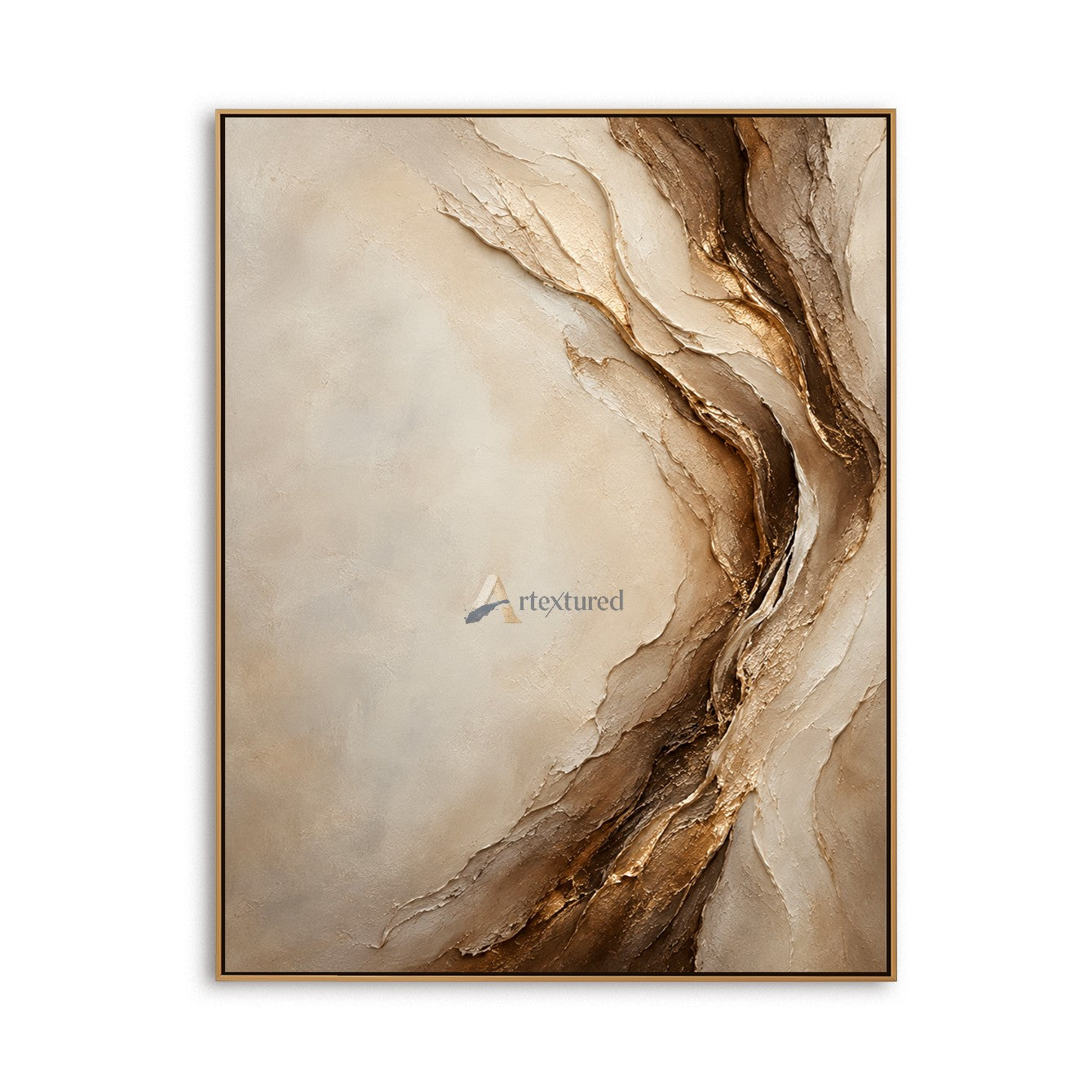 Neutral Brown Textured Abstract Wall Art#LL20260028