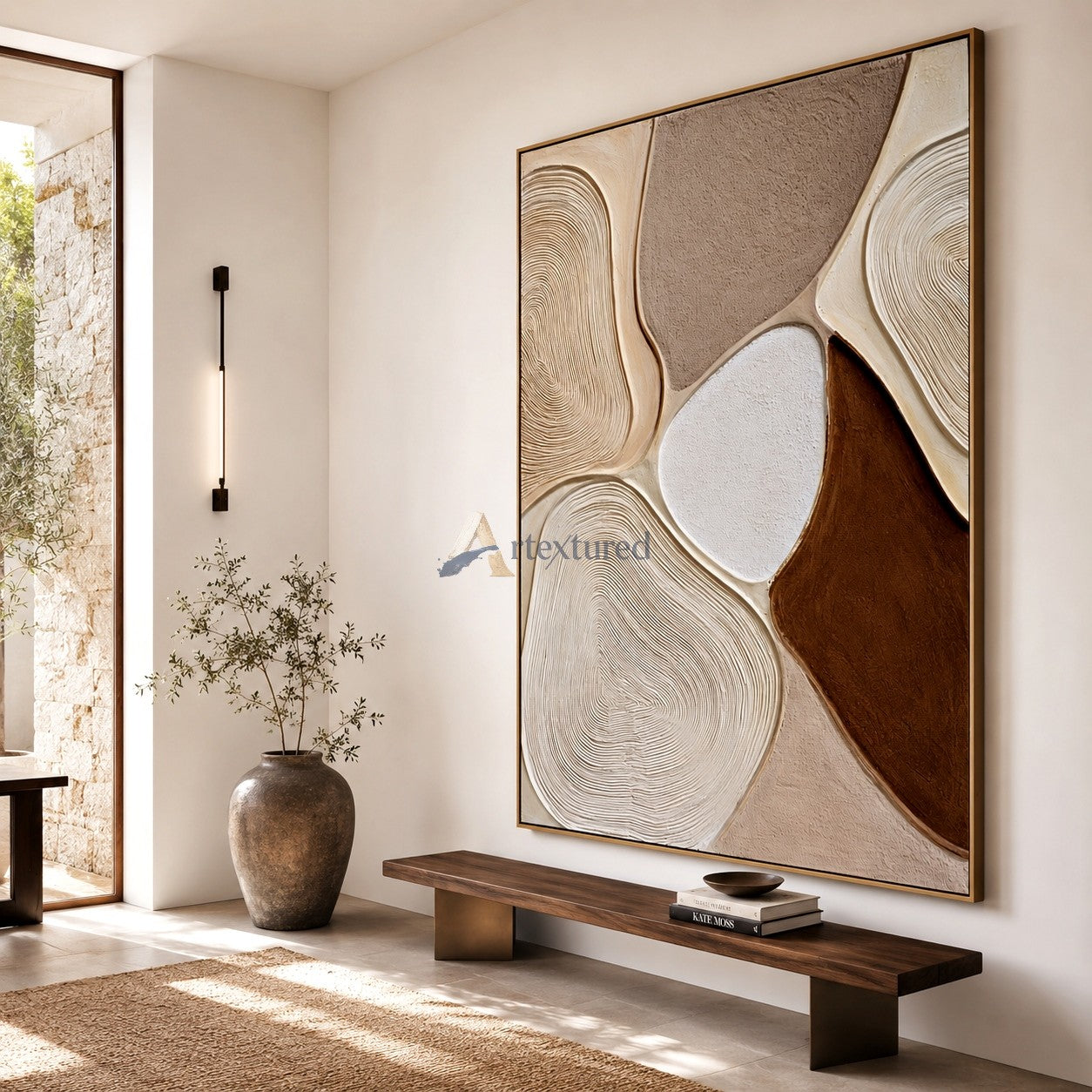 Neutral Textured Wall Art – Organic Modern Abstract Canvas Painting#LL20260033