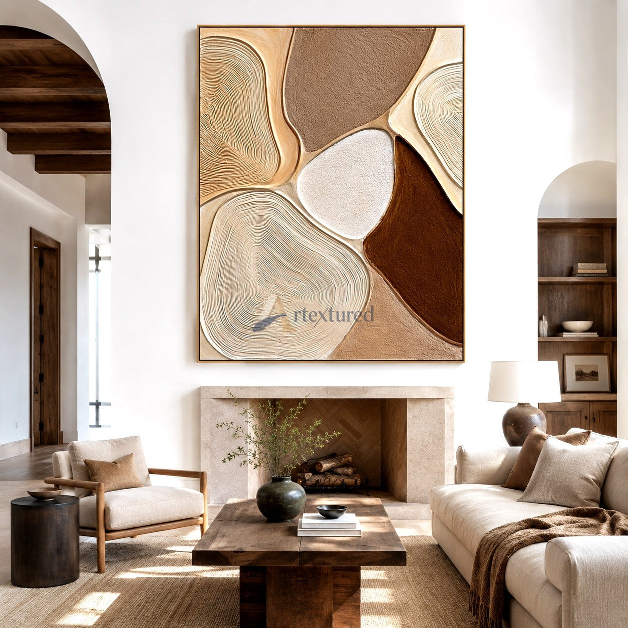 Neutral Textured Wall Art – Organic Modern Abstract Canvas Painting#LL20260033