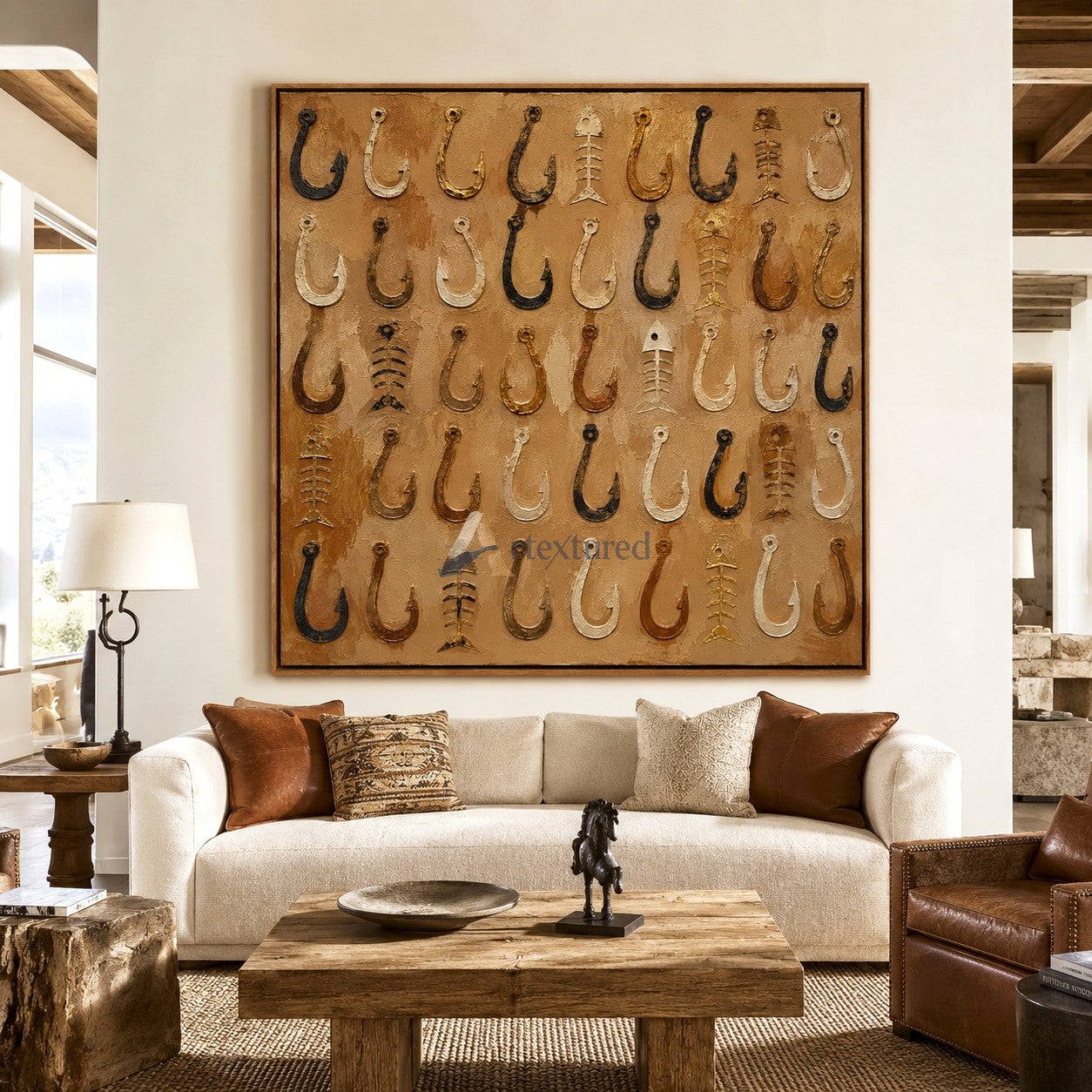Nautical Anchor Wall Art – Vintage Textured Canvas Painting#LL20260039