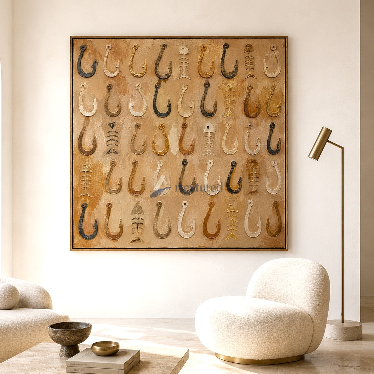 Nautical Anchor Wall Art – Vintage Textured Canvas Painting#LL20260039