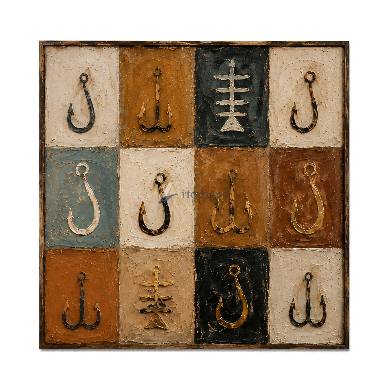 Nautical Anchor Wall Art – Coastal Textured Canvas Painting#LL20260041