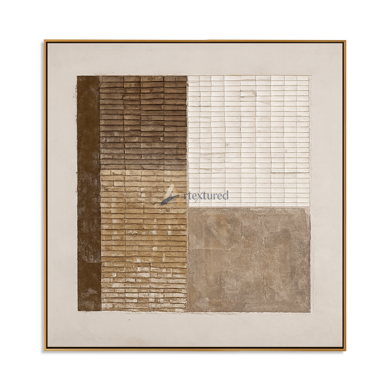 Structured Earth – Neutral Geometric Textured Painting#LL20260044