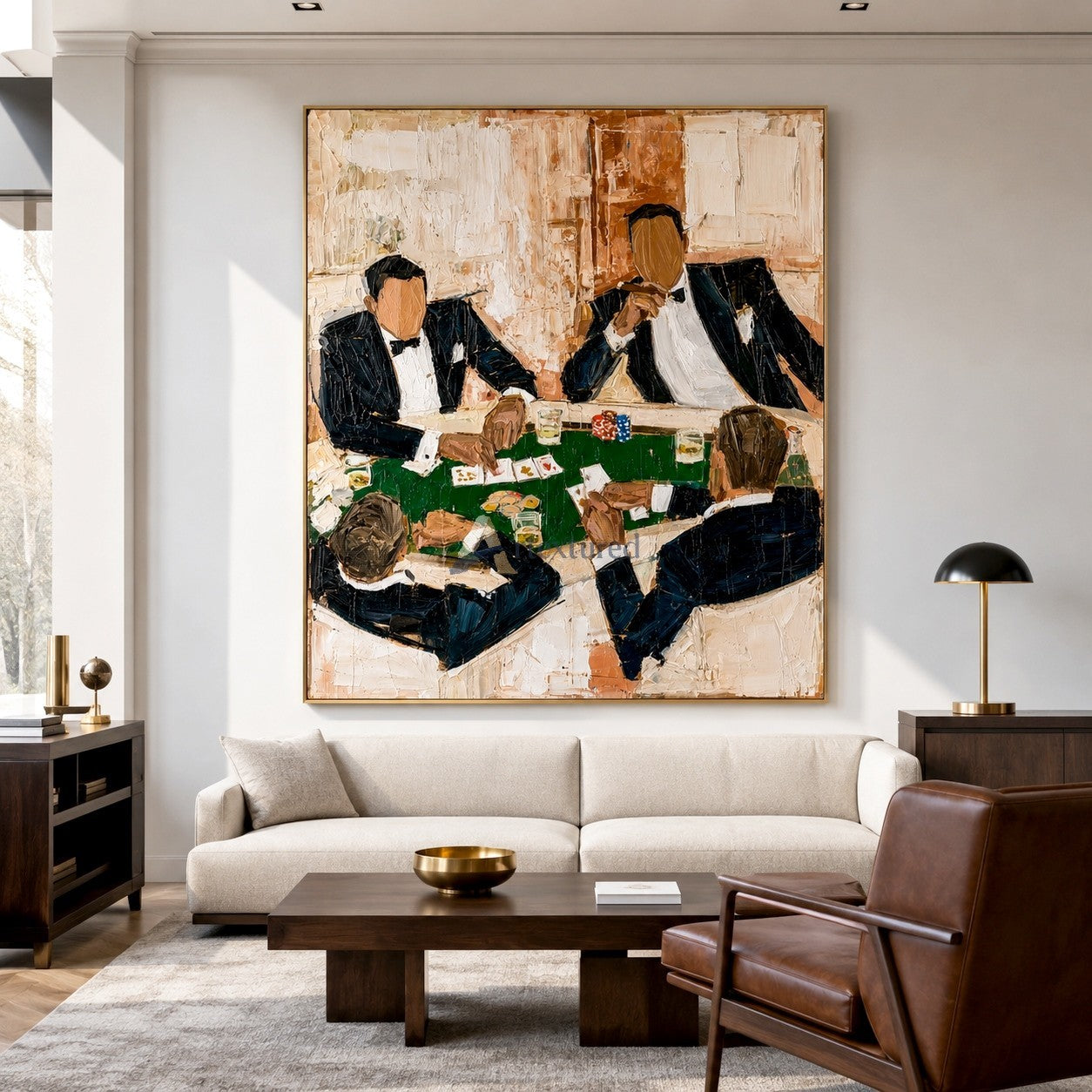 The Final Hand – Textured Poker Night Painting#LL20260047
