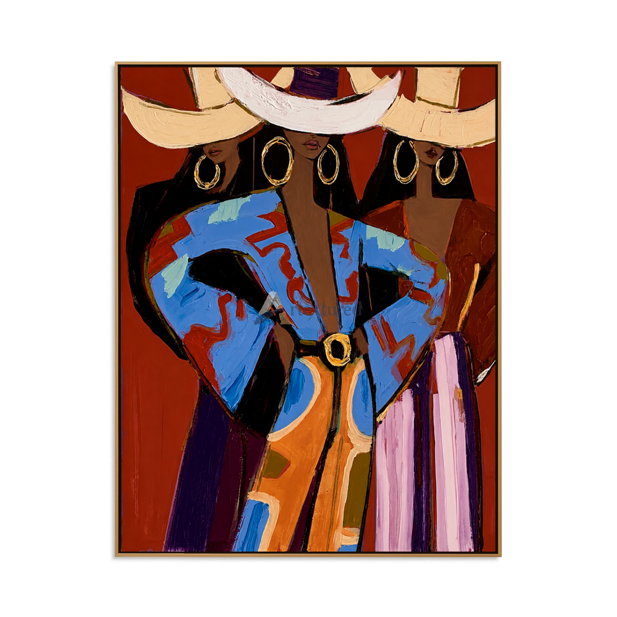 Western Muses – Colorful Cowgirl Fashion Painting#LL20260048