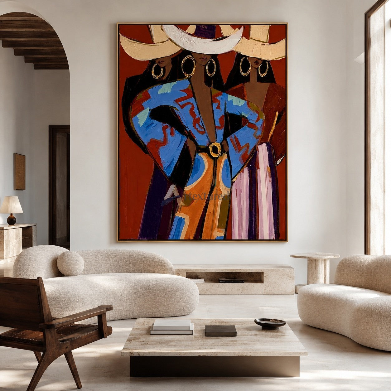 Western Muses – Colorful Cowgirl Fashion Painting#LL20260048