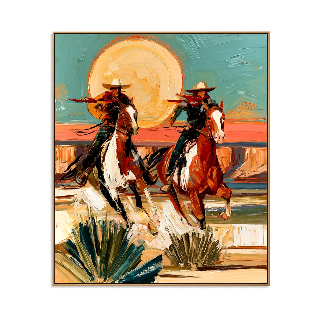 Sun Chasers – Western Cowboy Riders Painting#LL20260052
