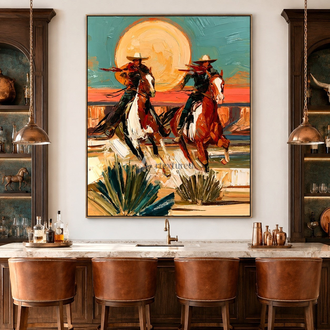 Sun Chasers – Western Cowboy Riders Painting#LL20260052