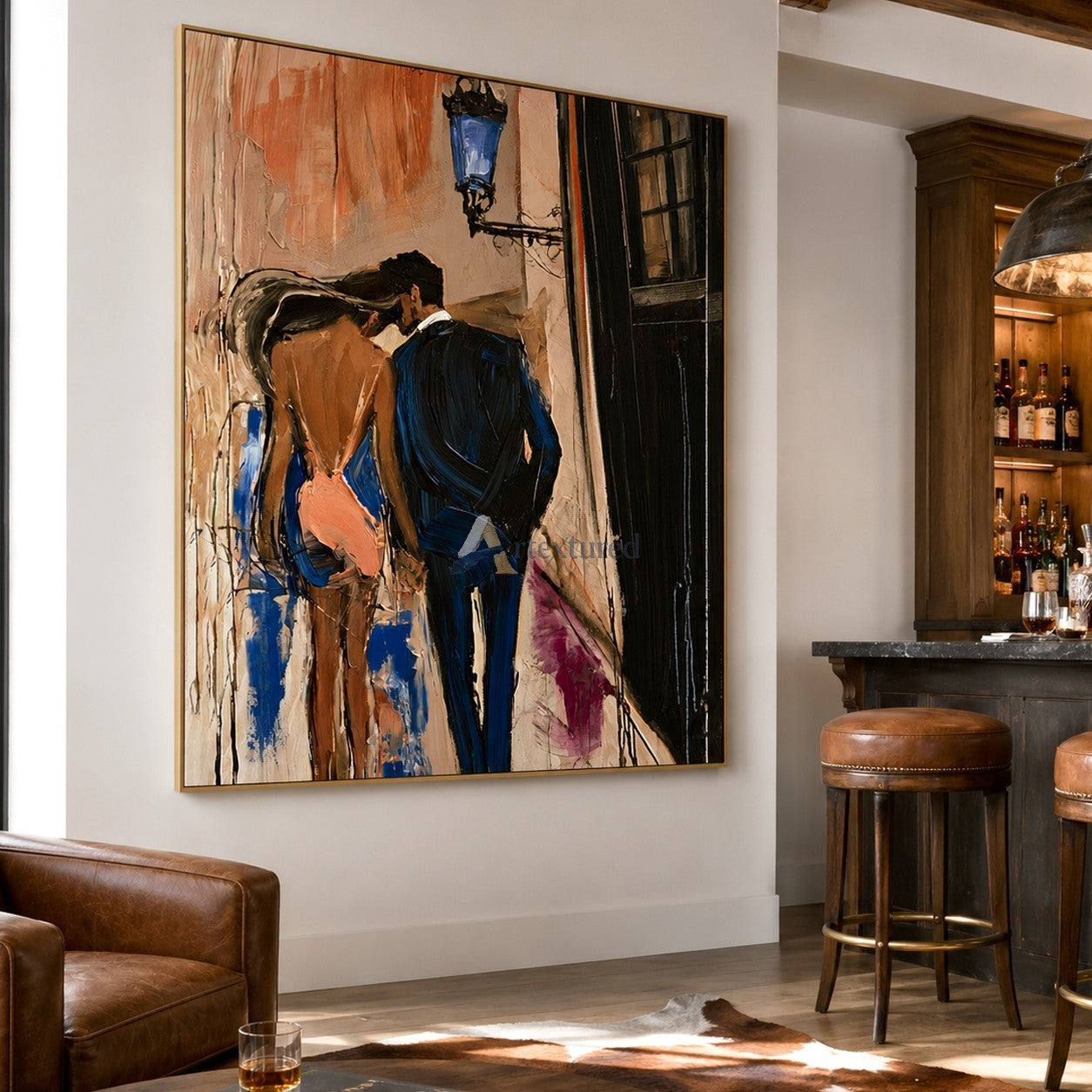 Midnight Stroll – Romantic Couple Painting#LL20260053