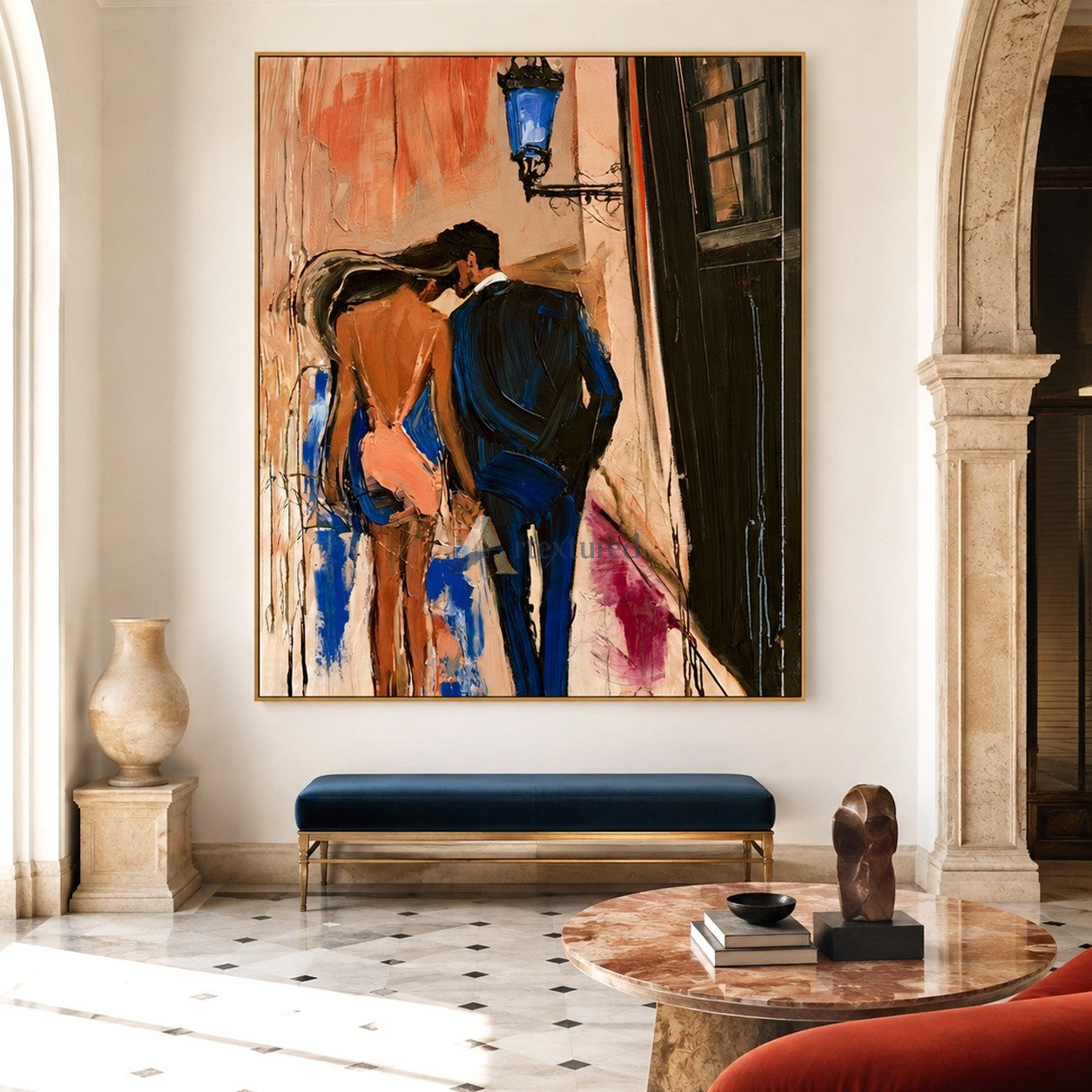 Midnight Stroll – Romantic Couple Painting#LL20260053