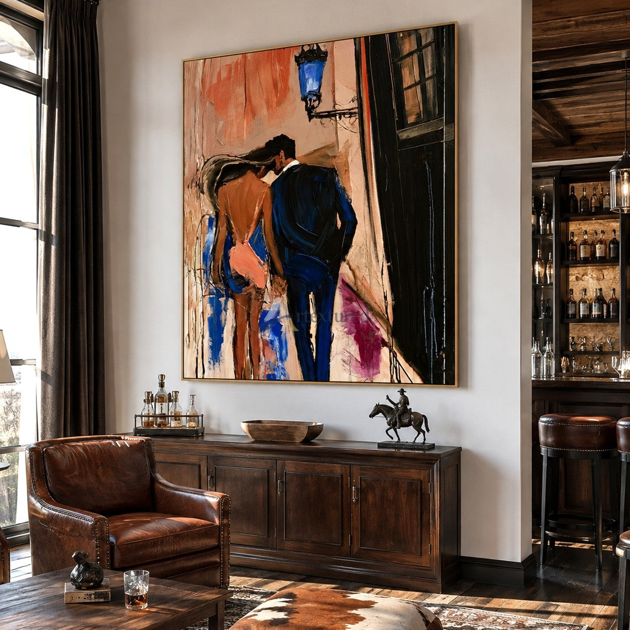 Midnight Stroll – Romantic Couple Painting#LL20260053