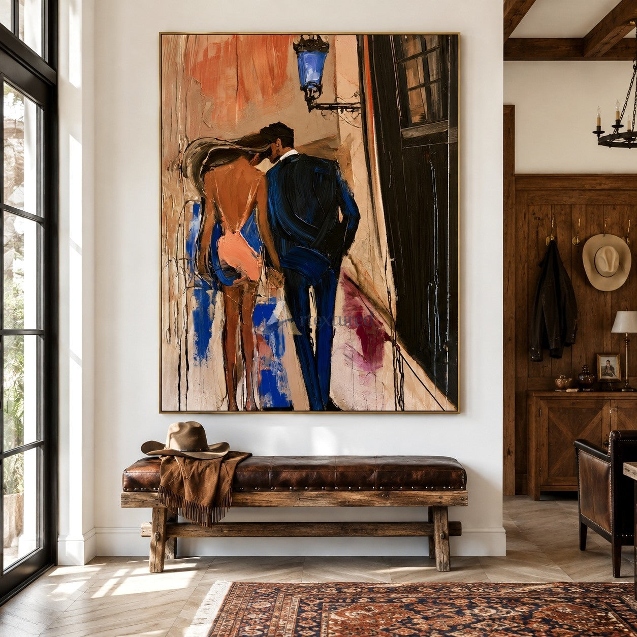 Midnight Stroll – Romantic Couple Painting#LL20260053