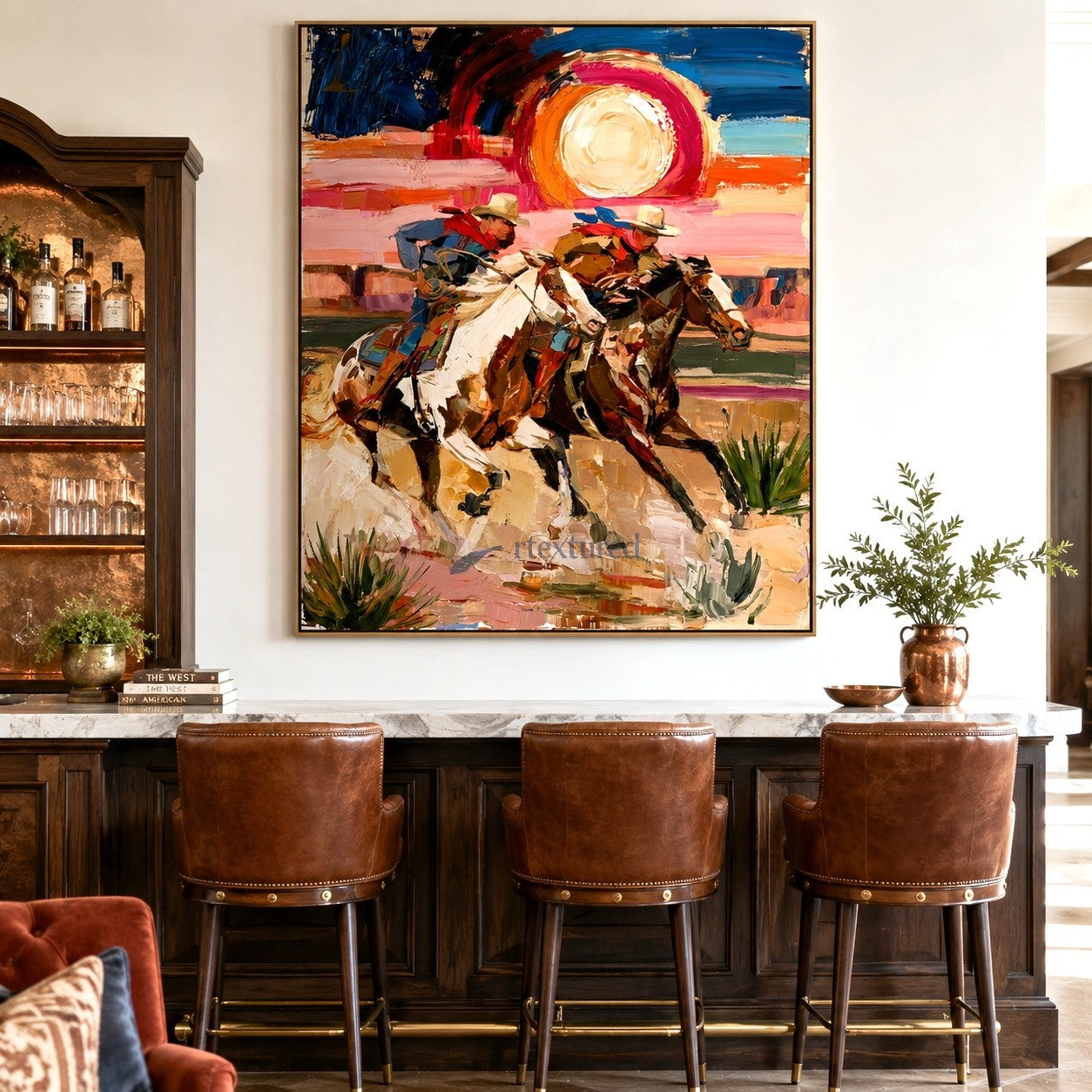 Dust and Glory – Western Cowboy Riding Painting#LL20260054
