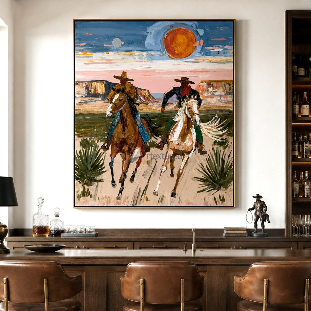 Desert Sun Riders – Western Cowboy Horse Painting#LL20260055