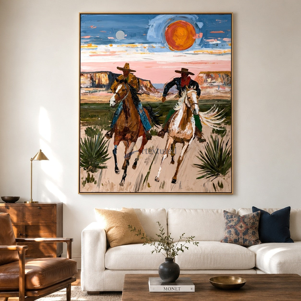 Desert Sun Riders – Western Cowboy Horse Painting#LL20260055