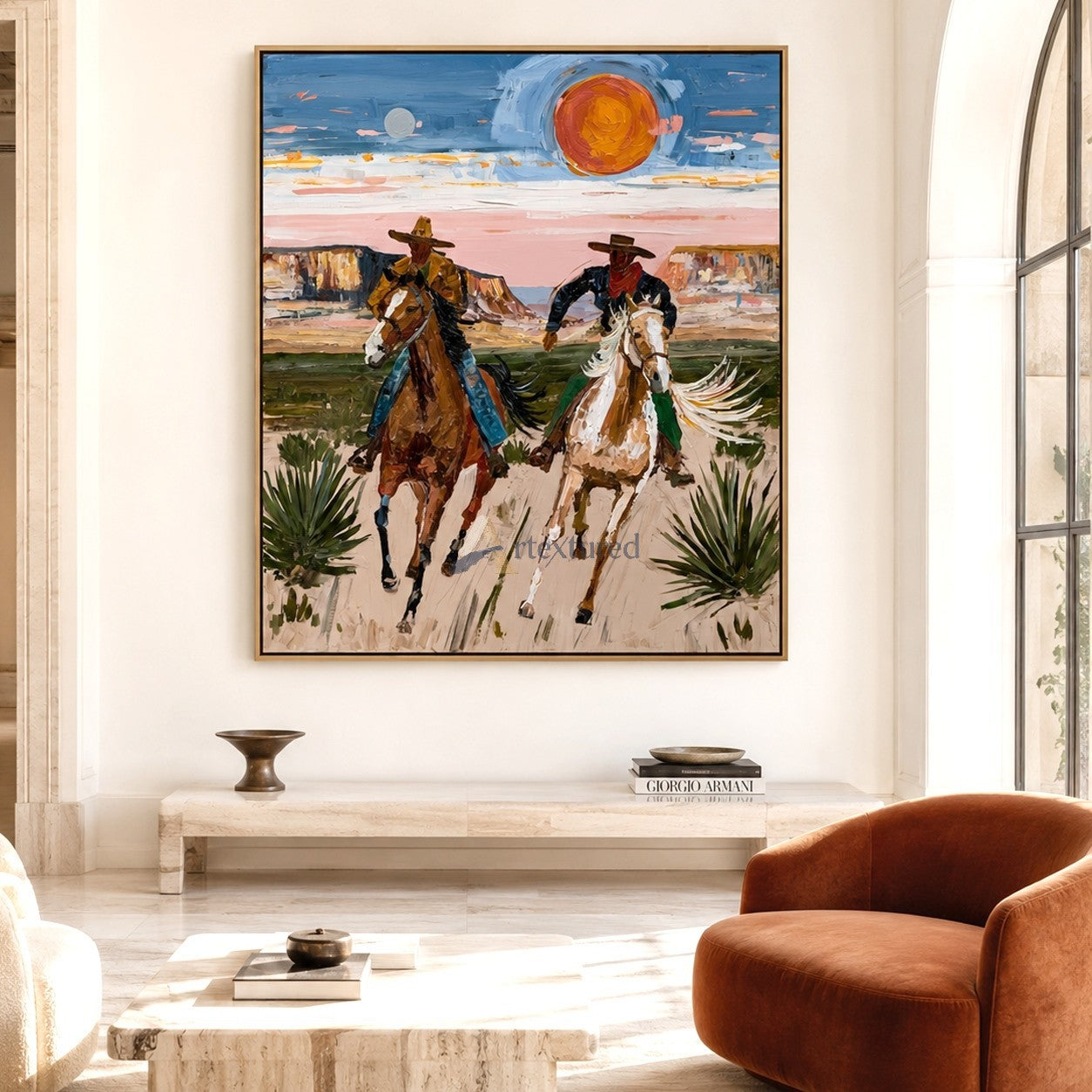 Desert Sun Riders – Western Cowboy Horse Painting#LL20260055