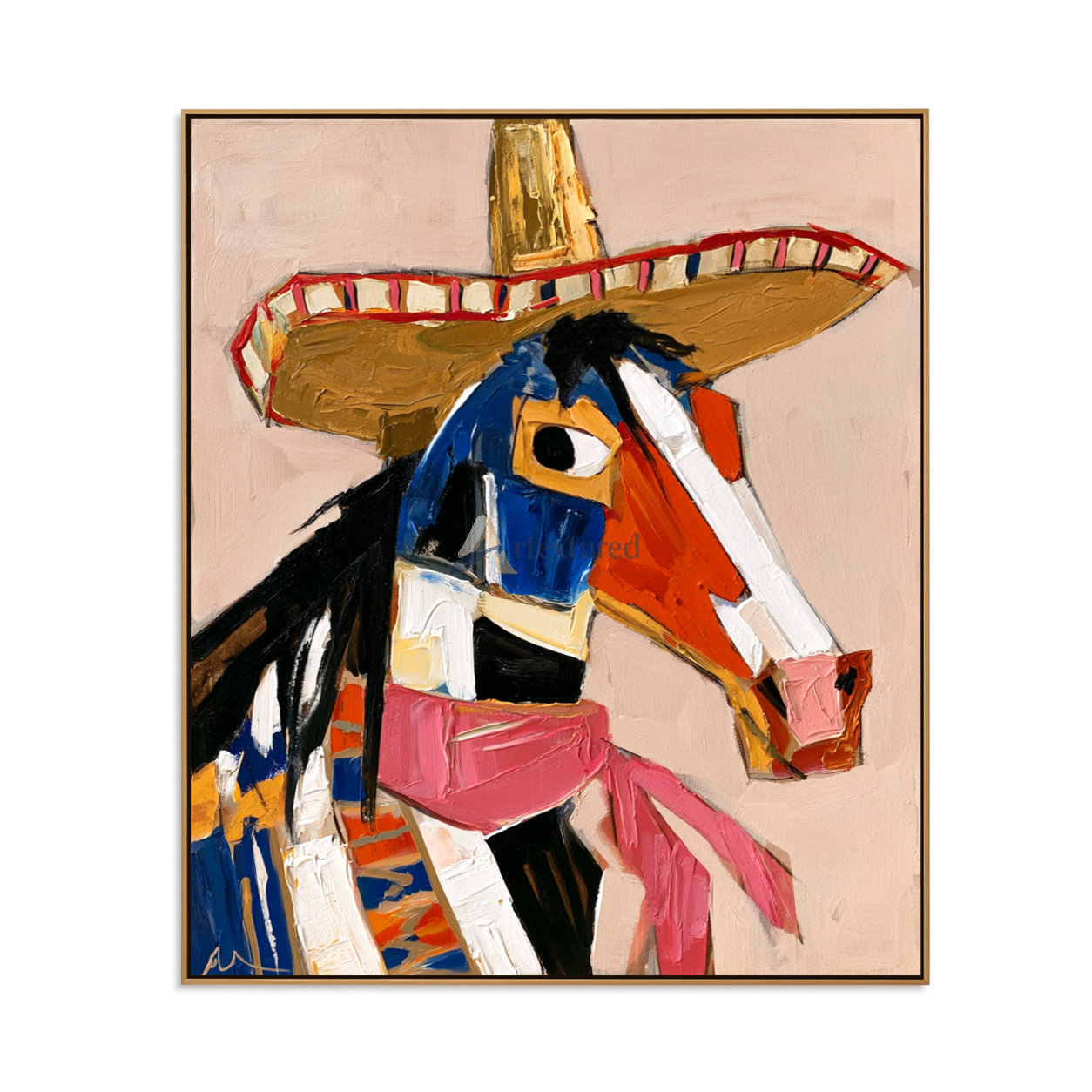 Fiesta Stallion – Colorful Western Horse Painting#LL20260056