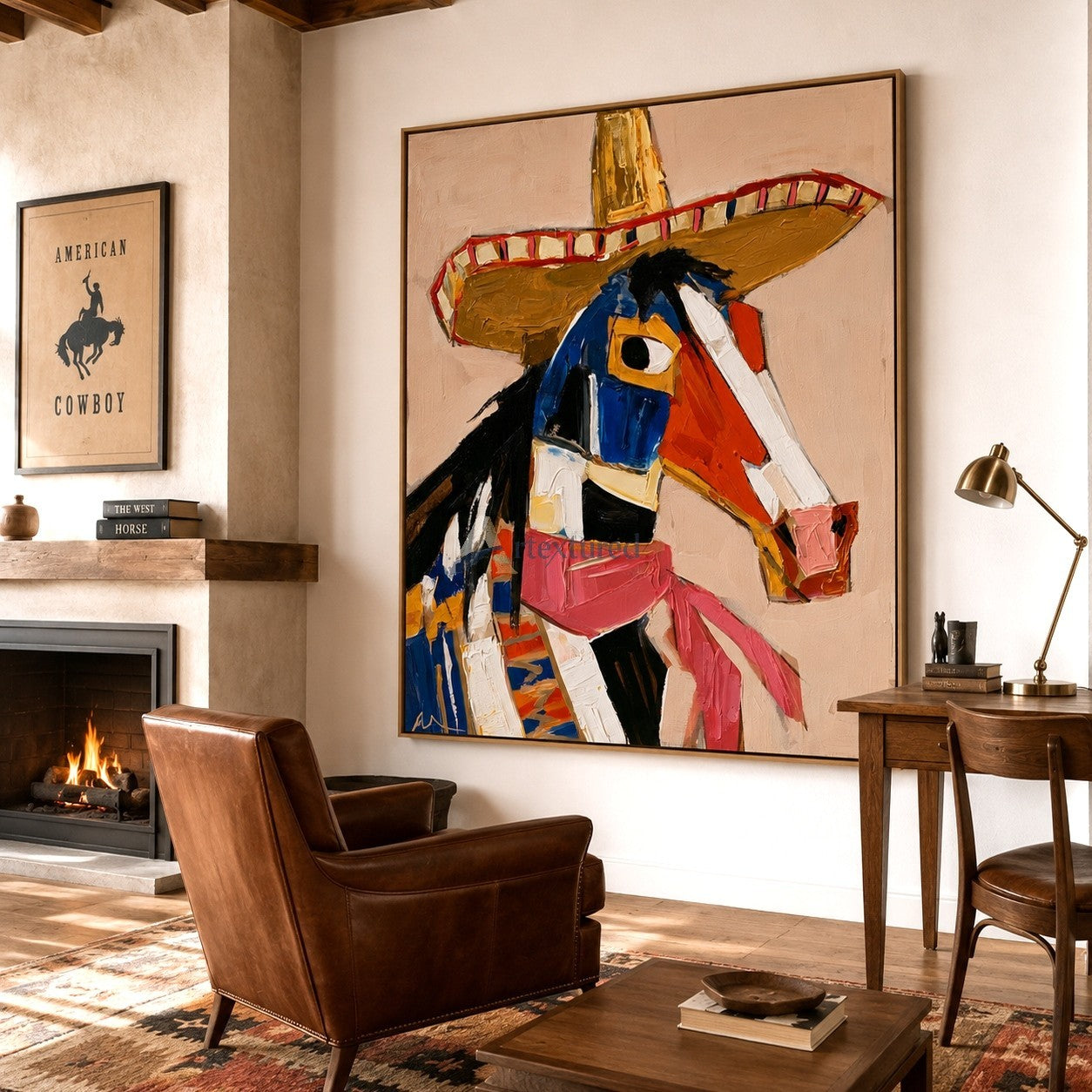 Fiesta Stallion – Colorful Western Horse Painting#LL20260056