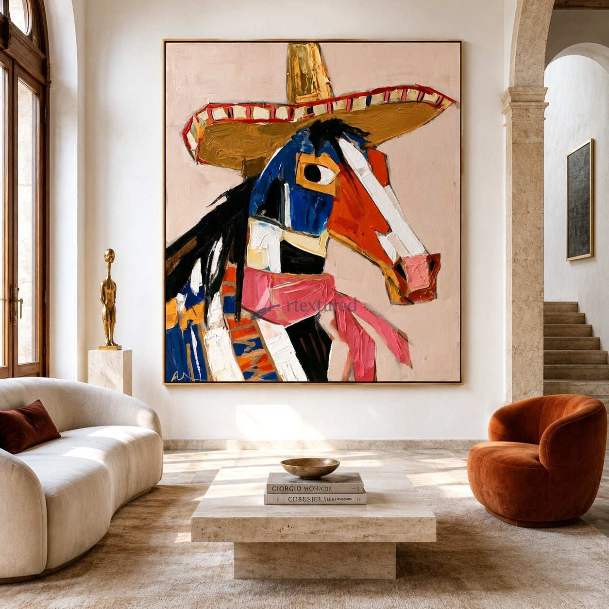 Fiesta Stallion – Colorful Western Horse Painting#LL20260056