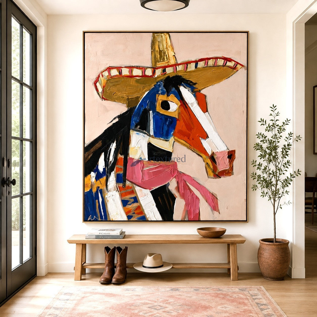 Fiesta Stallion – Colorful Western Horse Painting#LL20260056