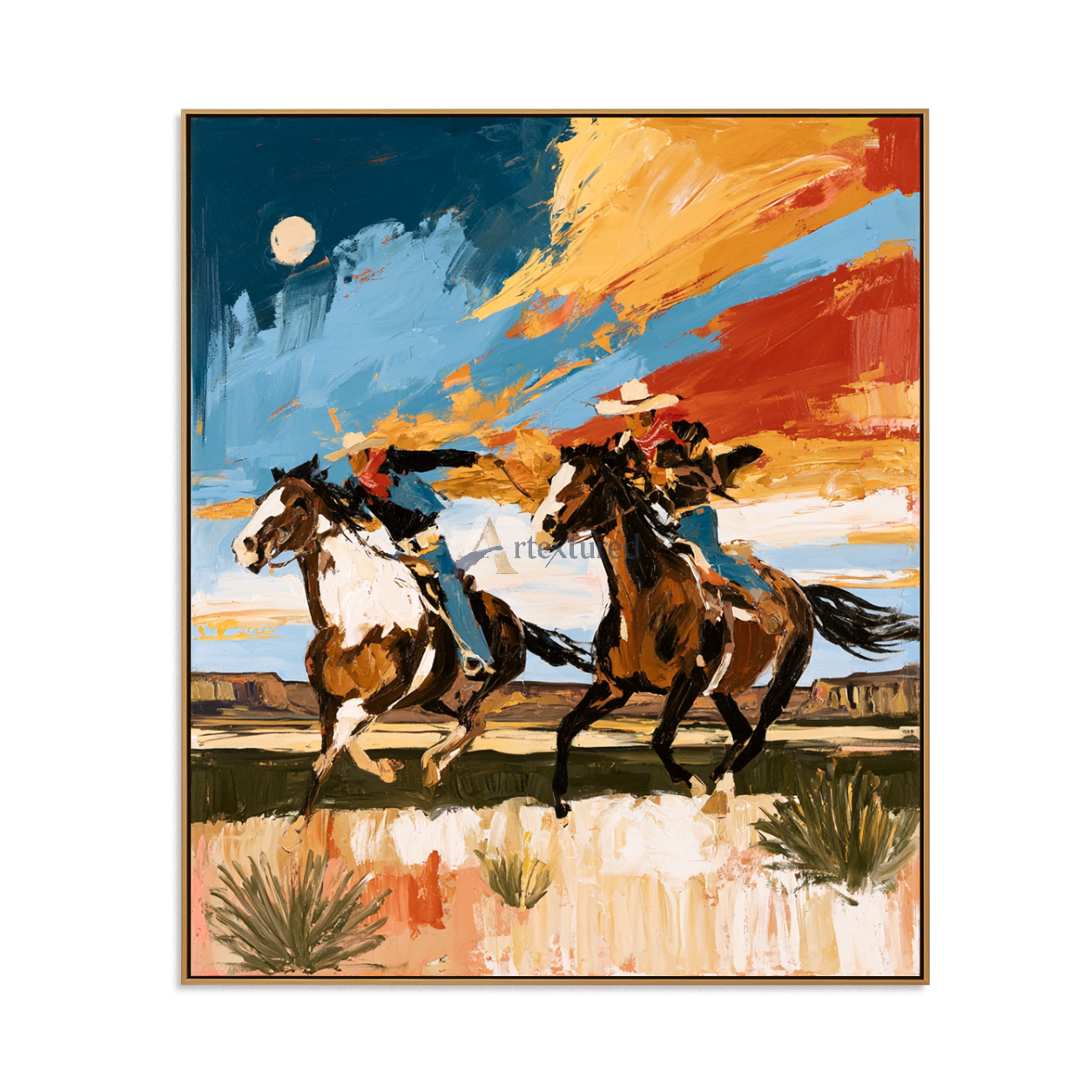Open Range Riders – Western Cowboy Horse Painting#LL20260057