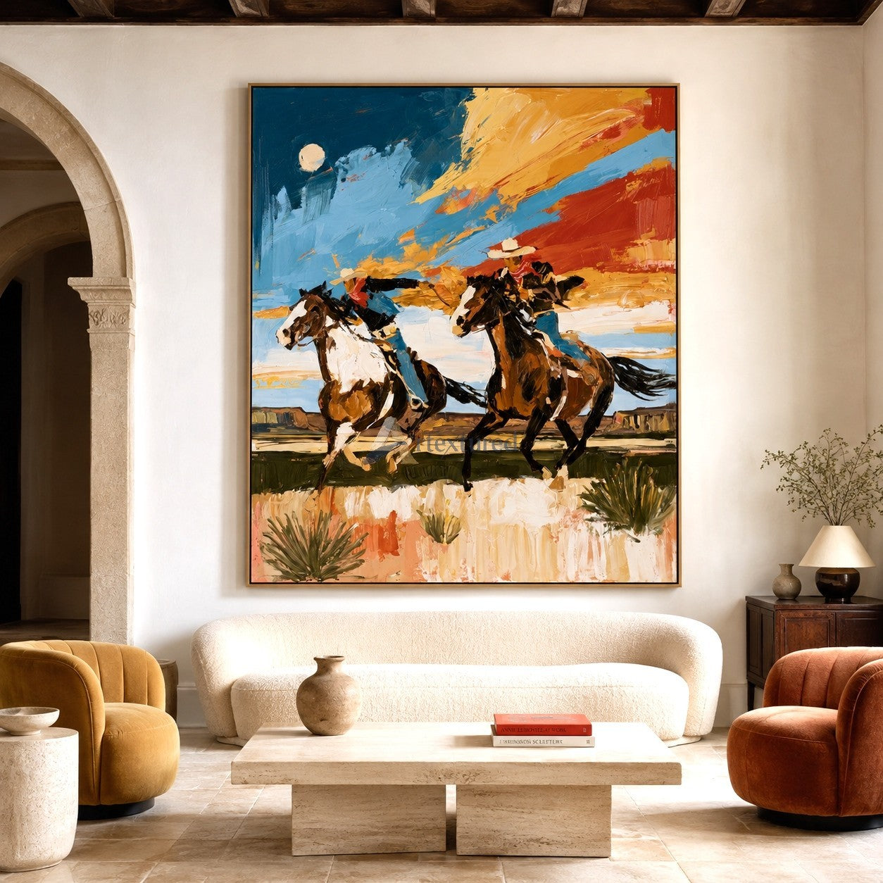 Open Range Riders – Western Cowboy Horse Painting#LL20260057