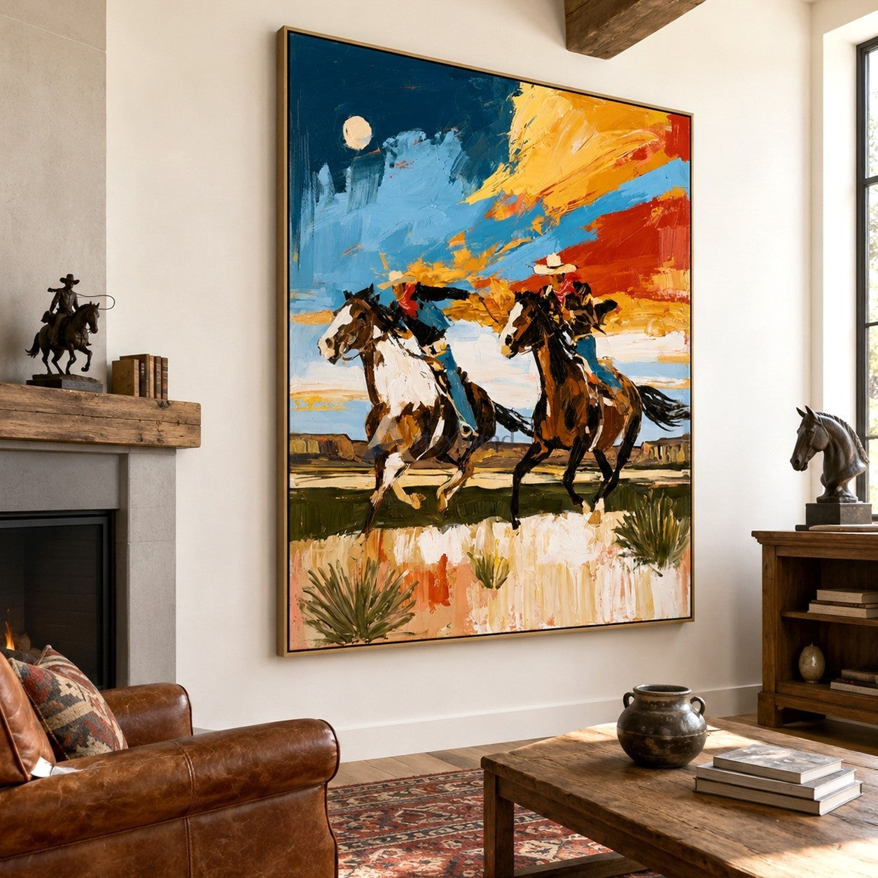 Open Range Riders – Western Cowboy Horse Painting#LL20260057