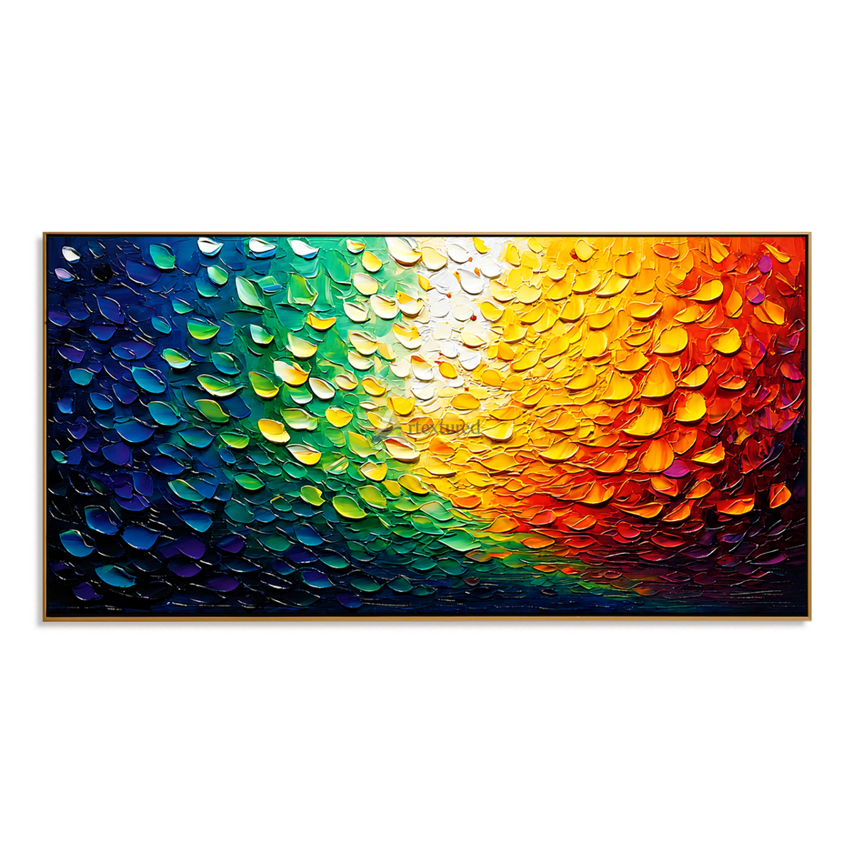 Chromatic Flow – Hand-Painted Colorful Abstract Oil Painting#LL20260071