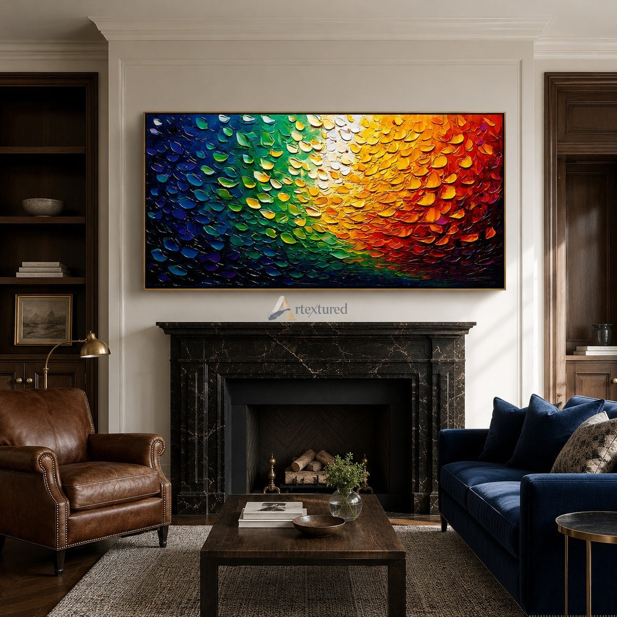 Chromatic Flow – Hand-Painted Colorful Abstract Oil Painting#LL20260071