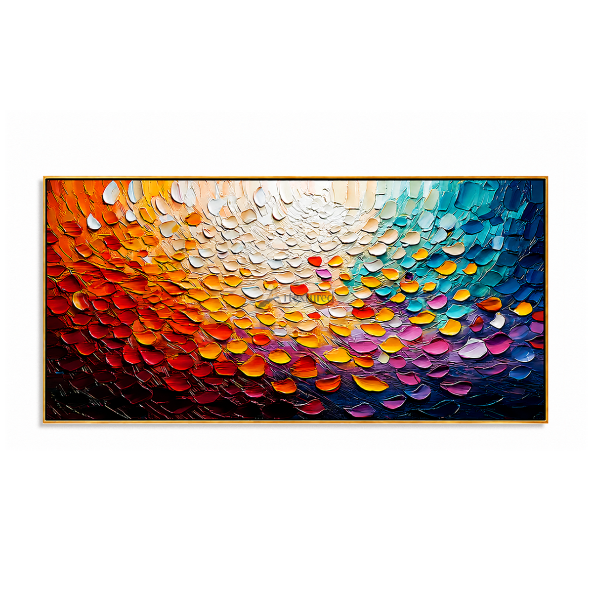Prismatic Current – Hand-Painted Colorful Abstract Oil Painting#LL20260072
