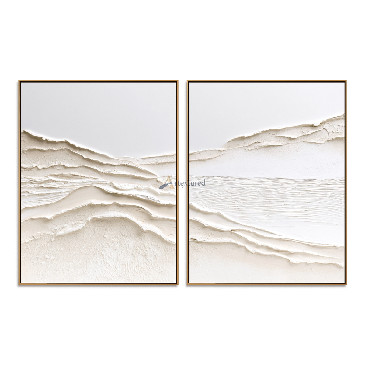 Quiet Horizons – Handcrafted Sculptural Wall Art Set of 2#LL20260075